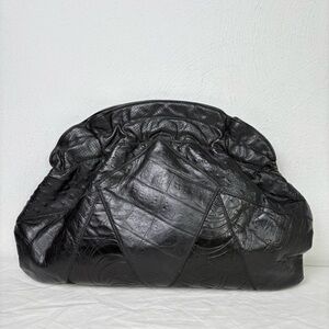 LENN’S New York Vintage Genuine Leather Patchwork Textured Clutch Shoulder Bag